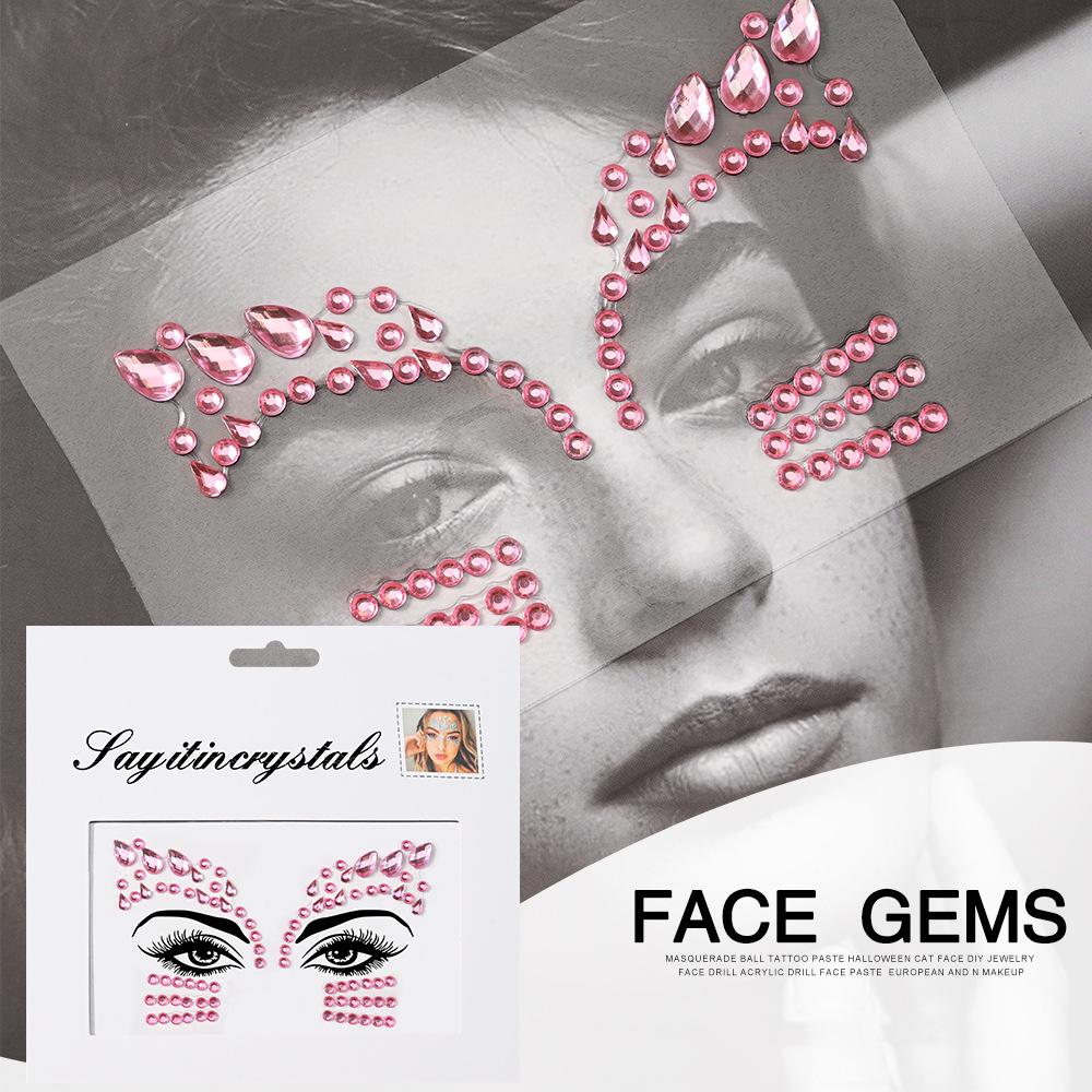 Eco-Friendly Masquerade Acrylic Face Diamond Stickers