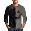 Men's Halloween Printed  Collar Three-Quarter Sleeve