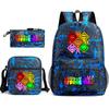Rhythm box peripheral schoolbag sprunki cartoon starry sky backpack 3-piece set
