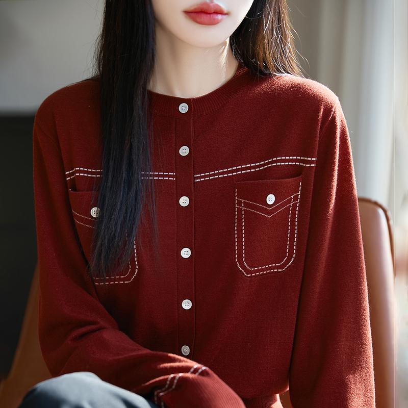 Women's Lightweight 50% Wool 50% Mulberry Silk Cardigan - 4-Season Versatile Knitwear for All-Year Comfort & Style