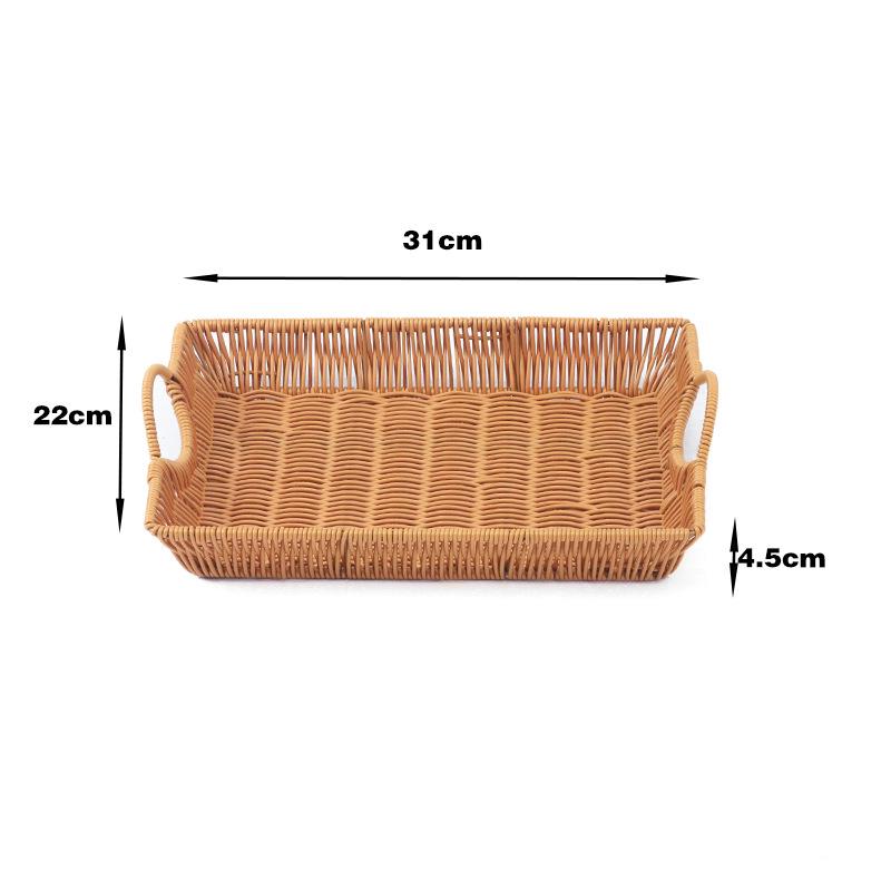 Rattan Weave Fruit & Bread Tray - Snack & Vegetable Storage Basket