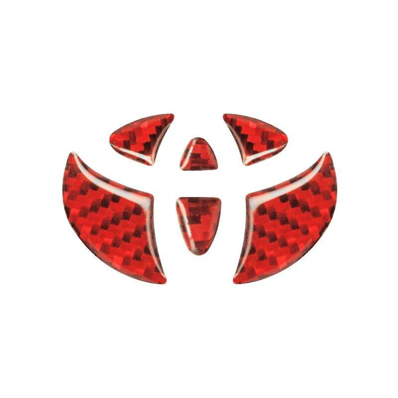 For Toyota Carbon Fiber Car Steering Wheel Sticker Emblem Badge Decoration Decals Corolla Auris Camry Yaris Avensis Accessories