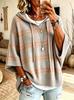 2026 European & American Women's Knit Hooded Drawstring Sweatshirt Sweater - New Style Woolen Loose Fit