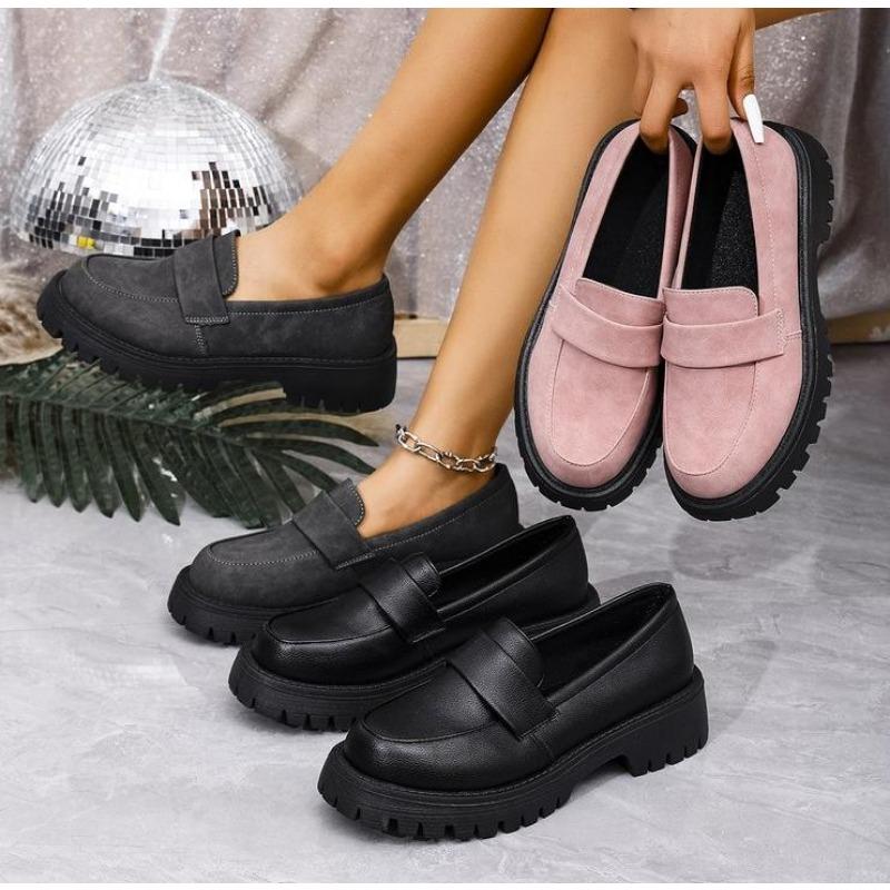 Designer Women's PU Leather Loafers Shoe British Style Slip On Platform Mary Jane Woman Jk Uniform Lolita Shoes Zapatos De Mujer