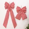 Stripe Christmas Tree Topper Bow DIY Christmas Wreaths Bow Tree Bow with Long Tails  Home Decor