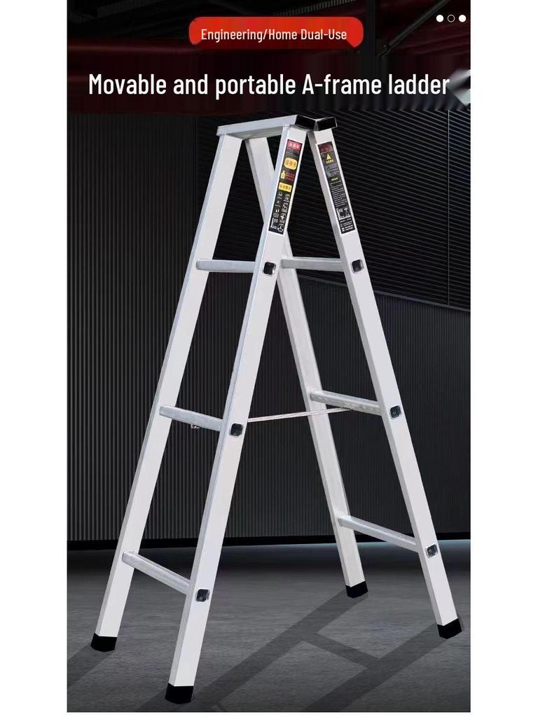 Heavy-Duty Carbon Steel Multi-Functional Folding A-Frame Ladder, 4-5 Steps, Indoor Use
