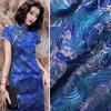 Chinese Style Damask Fabric Silk Peacock Jacquard Brocade Cloth for DIY Sewing Chinese Cheongsam Dress Skirt Material