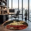 Christmas Animals Printed Round Rug Carpet Chair Rug Area Rug Entryway Doormats,for Office Chair Living Room Bedroom Kitchen Room.