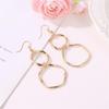 European & American Style Geometric Alloy Drop Earrings: Simple, Hollow, Round Design for Women.