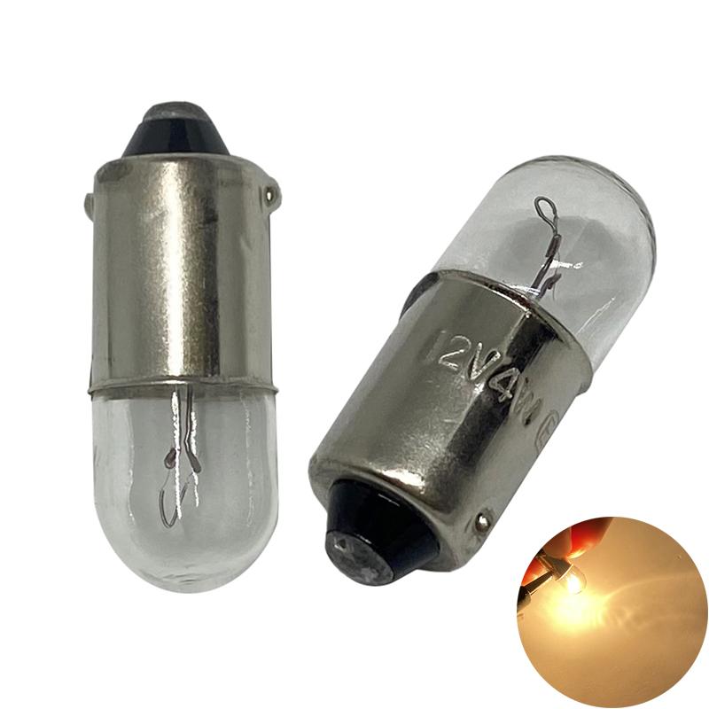 10pcs T4W T8.5 Ba9s 12V 4W Original Turn Signal Parking Lights Clearance Lamps Reverse Bulbs Car Halogen Bulb Dome Lights 6