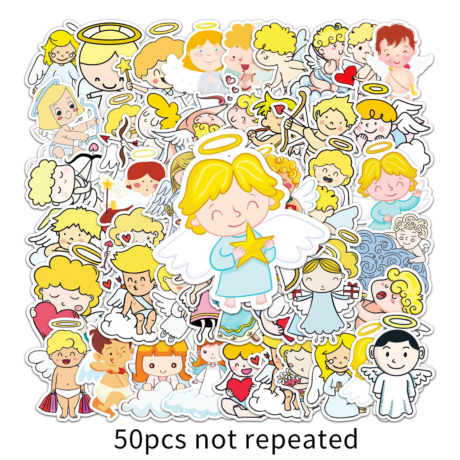 

50 Angel Doodle Personalized Cartoon Hand Account Children s Cute Rewards DIY Skateboard Water Cup Luggage Stickers