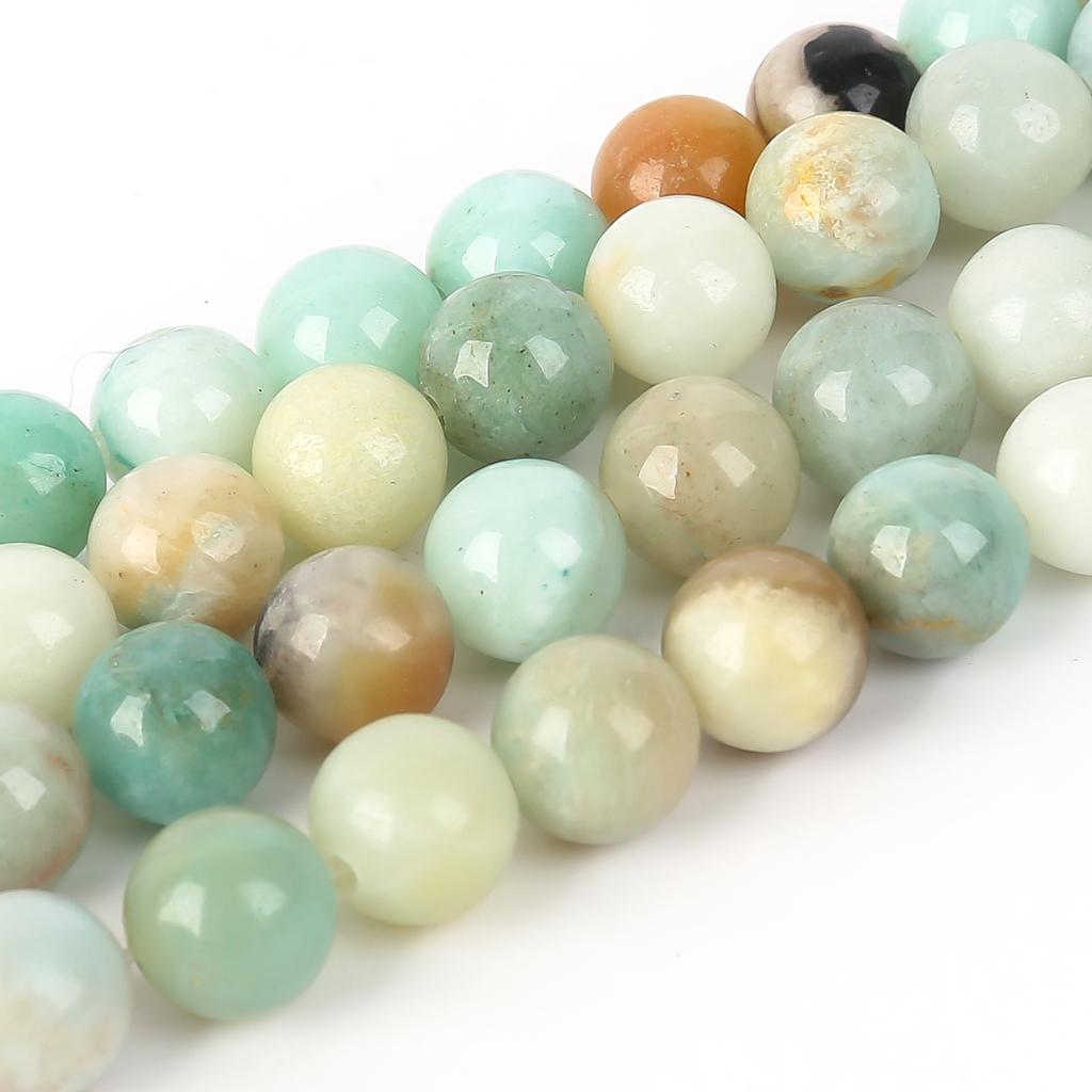 Natural Stone Pink Quartz Amethyst Turquoise Agates Round Loose Beads For Jewelry Making Bracelets DIY Accessories Natural Beads