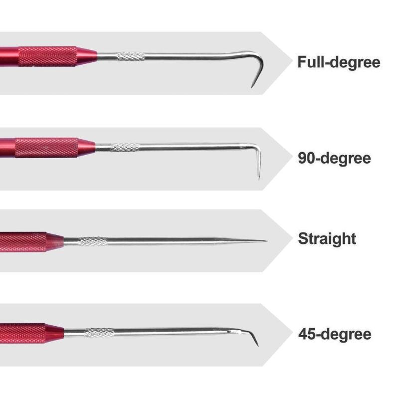 2 Stück Automotive Öl Dichtring Aushebewerkzeug Autozubehör Aushebesatz O-Ringe Dichtung Abzieher 45 Grad 90 Grad Haken- und Aushebesatz