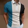 Lapel Polo Shirt Men's Short-sleeved Men's Casual Gradient Colour Blocking Men's T-shirt Tops