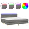 Maison Exclusive - Sommier à lattes de lit et matelas et LED Gris foncé 160x200 cm