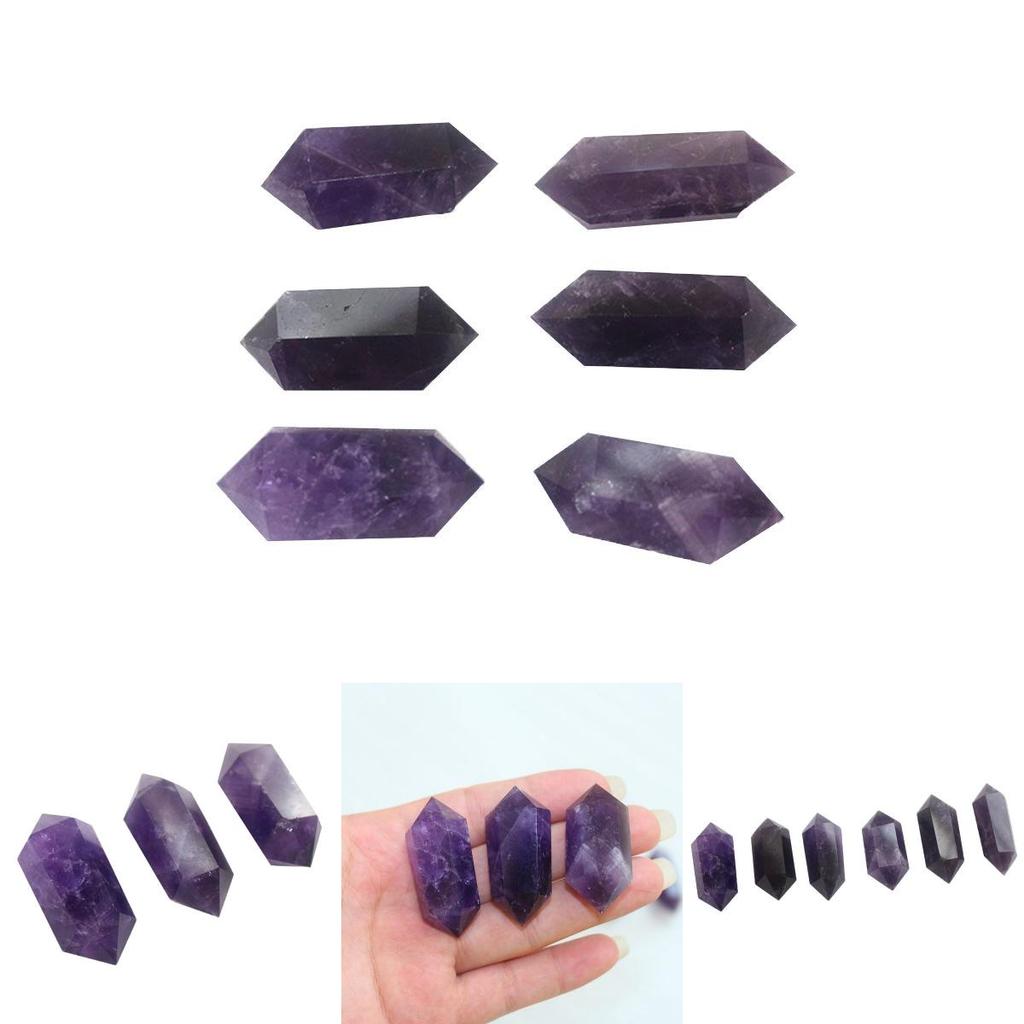 Exquisite Natural Purple Amethyst Quartz Crystal Point Wand Obelisk Healing Tower 4cm