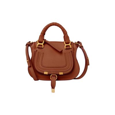 Chloe Marcie Ühevärviline Reguleeritav Eemaldatav Õlarihm Teraviljaline Vasikanahast Minikott Crossbody Käekott Naiste käekotid Pruun CHC23-SS595I31-25M
