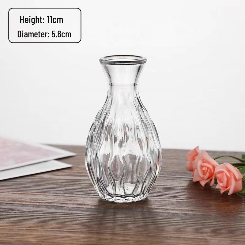 

SEE KEAN Simple Transparent Striped Glass Vase
