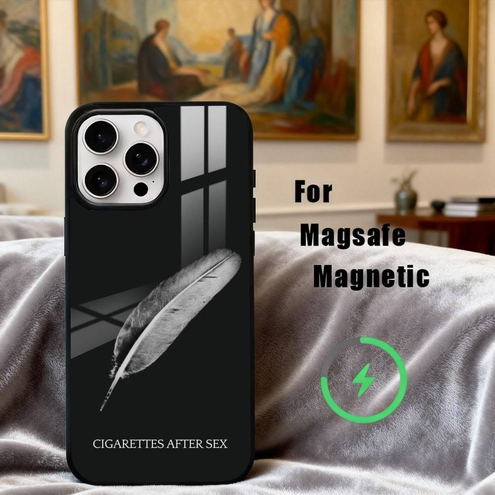 C-Cigarettes A-After Sex B-Band Phone Case For iPhone17,16,15,14,13,12,11 Plus,Pro Max Magnetic For Magsafe Wireless Charging
