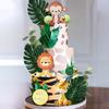 Dschungel Safari Tier Kuchen Topper mit bunten Kugeln Palmblätter Kuchen Dekoration für Mädchen Jungen Wildes Thema Geburtstagsparty Baby