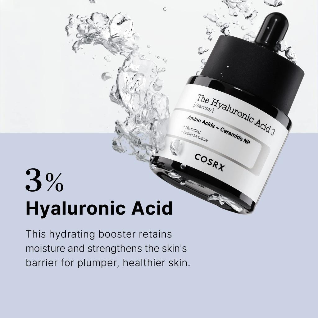 COSRX Hyaluronic Acid Hyaluronic Acid 3 Hyaluronic Acid Amino Low Molecular Weight Hyaluronic Acid Hydrating Sensitive Skincare Korean COSRX Serum,