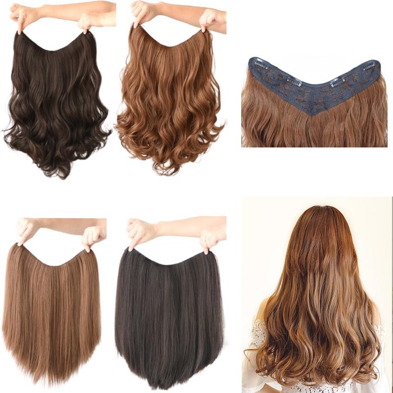 Synthetic Straight 45cm18in Curly Hair Pads Extensions Clip In Wig Hairpiece