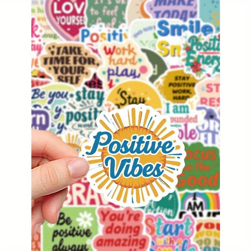 50pcs Positive Affirmation Colorful Graffiti Stickers Waterproof PVC Material Personalized Gift Decoration Water Cup Scrapbook