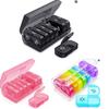 Portable Seven-Day Pill Organizer with 21 Compartmentalized Grids for Morning, Noon, and Evening - Large Capacity Travel Storage