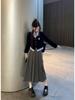 Women's Korean Academy Style Faux Two-Piece Colorblock Polo Shirt - Autumn 2025 New Arrival