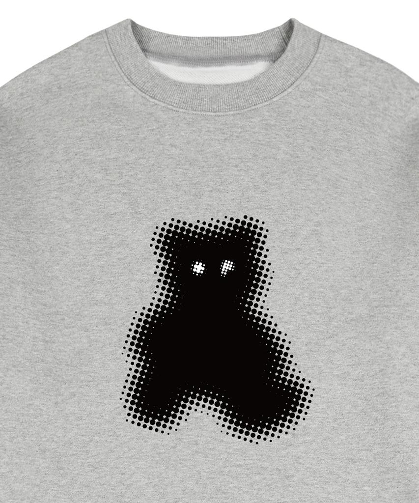 GRAVER [Unisex] Dot Silhouette Bare Sweatshirt_Gray