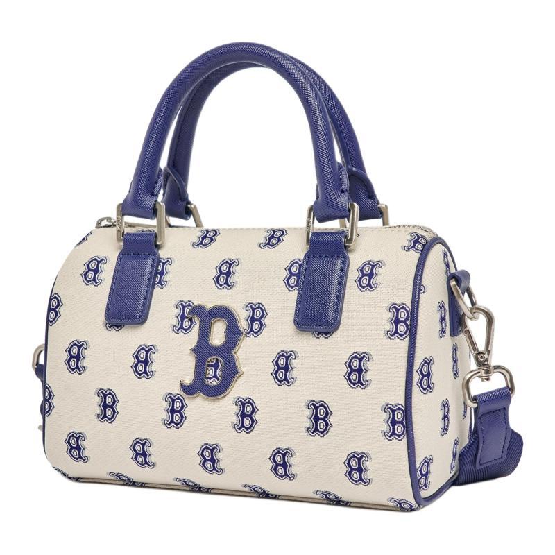 MLB Polyester Letter Bag, Portable Crossbody Bag, Shoulder Bag Women's Blue Gray Casual 3ABWS013N-43BGL