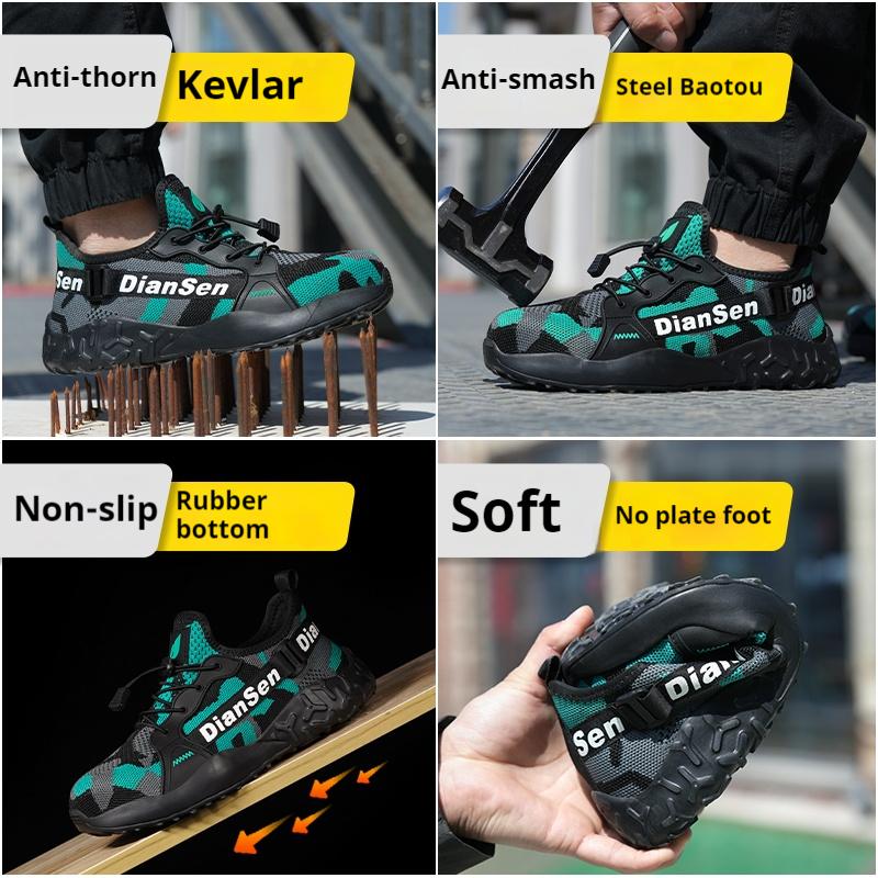 Lightweight Work Safety Shoes Men Breathable Protective Work Sneakers Steel Toe Shoes Anti-smash Indestructible Safety Boots
