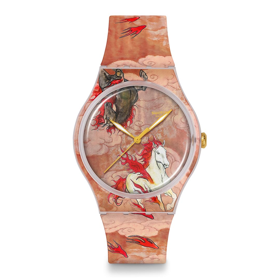 

NEW GENT RIDING THE CLOUDS SUOZ369 Unisex Adult Watch Brown [Swatch] коричневый