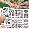 10sheets Black & White Butterfly Tattoo Stickers For Hand Face Body Temporary Waterproof Tattoo Stickers Girls Creative Gifts