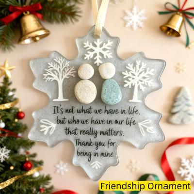 Snowflake-Shaped Sea Glass Friendship Decor Handcrafted Sea Glass Hanging Ornament Friendship Keepsake 2025 Christmas Decoration