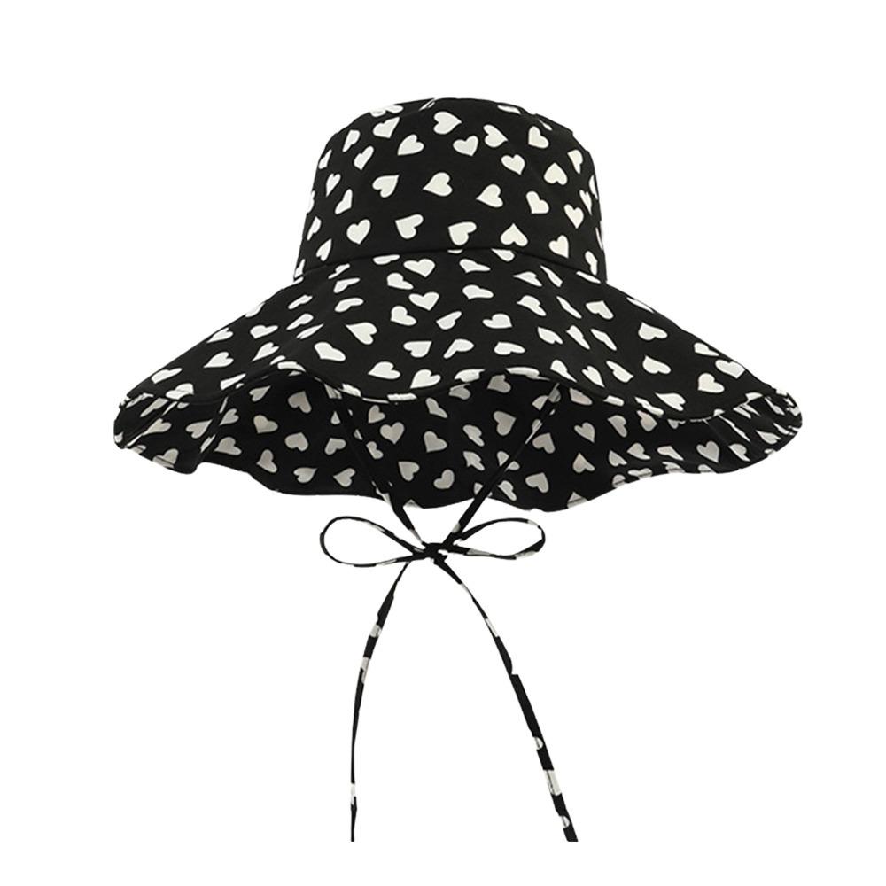Black Dot Bucket Hats Leopard Print Sun Hat Versatile Big Brim Hat Outdoor Beach Vacation Wear