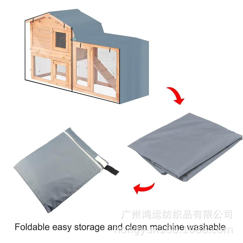 Heavy-Duty Oxford Cloth Rabbit Hutch Cover Compatible for TRIANGLE Crates - Easy Install Double-Layer Cage Protector