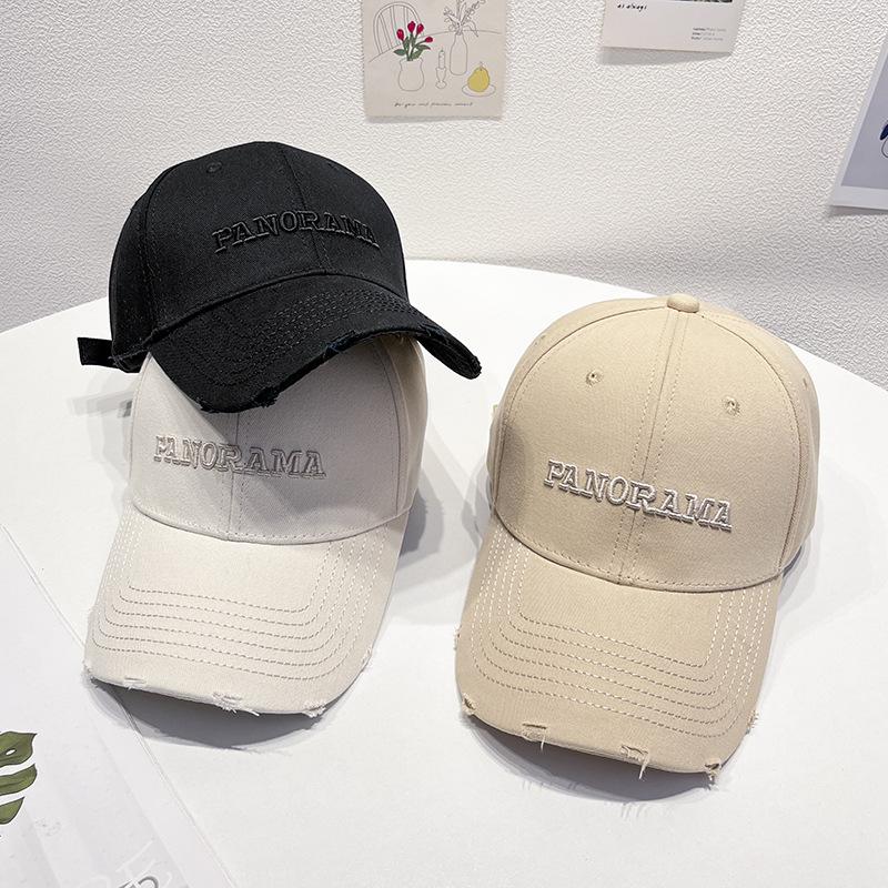 Schicke Baseballkappe mit besticktem Buchstaben für Damen – verstellbare, leichte und sonnenschützende Papa-Mütze, koreanischer Stil, Entenschnabelmütze, vielseitig einsetzbar