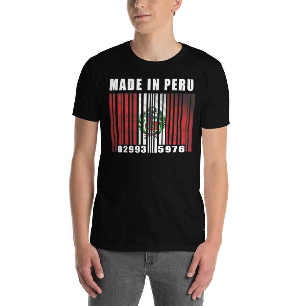 

MADE IN PERU BAR CODES FUN PERUVIAN PRIDE GRAPHIC Short-Sleeve Unisex T-Shirt 4XL