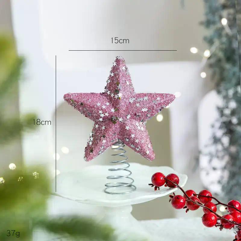 Xmas Luminous Five-pointed Star Tree Topper, Colorful Navidad Decoration, Festive TopStar Ornaments