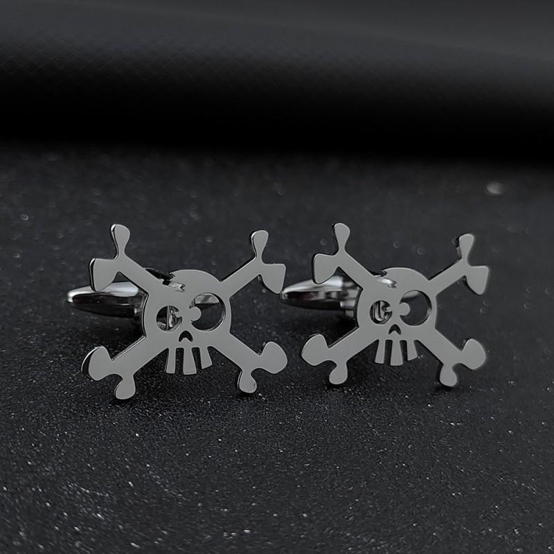 European American Halloween Personality Skull Funny Punk Style Men's Brooch Cufflinks Suit Dress Versatile