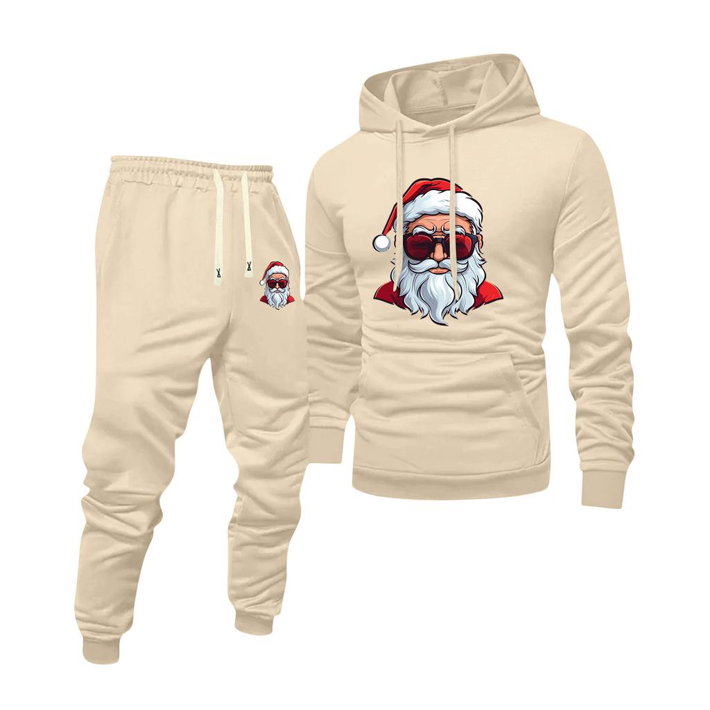 Herren Bedrucktes Kapuzensweatshirt und Sweatpants Lässiger Sportanzug