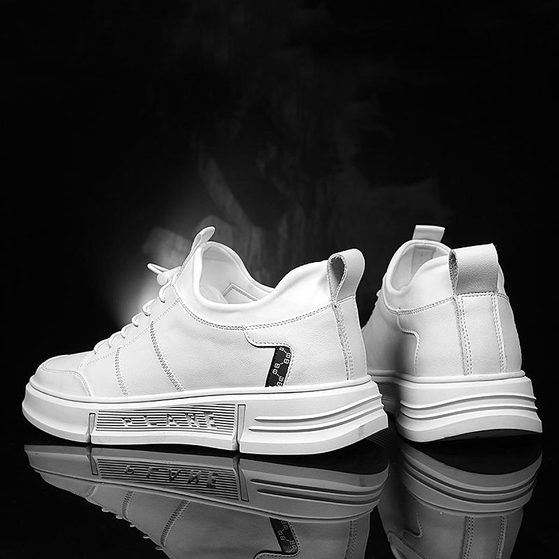 FUQIAO Neue Herren-Sneaker aus echtem Leder mit Absatzschuhen, Schuhe zur Höhenvergrößerung, hohe Schuhe, Einlegesohle 5 cm, Sportschuh