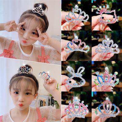 Neue Kinder Diademe Kronen Kleine Kinder Mädchen Strass Kristall Krone Herz Prinzessin Party Accessoires Haarschmuck Ornamente