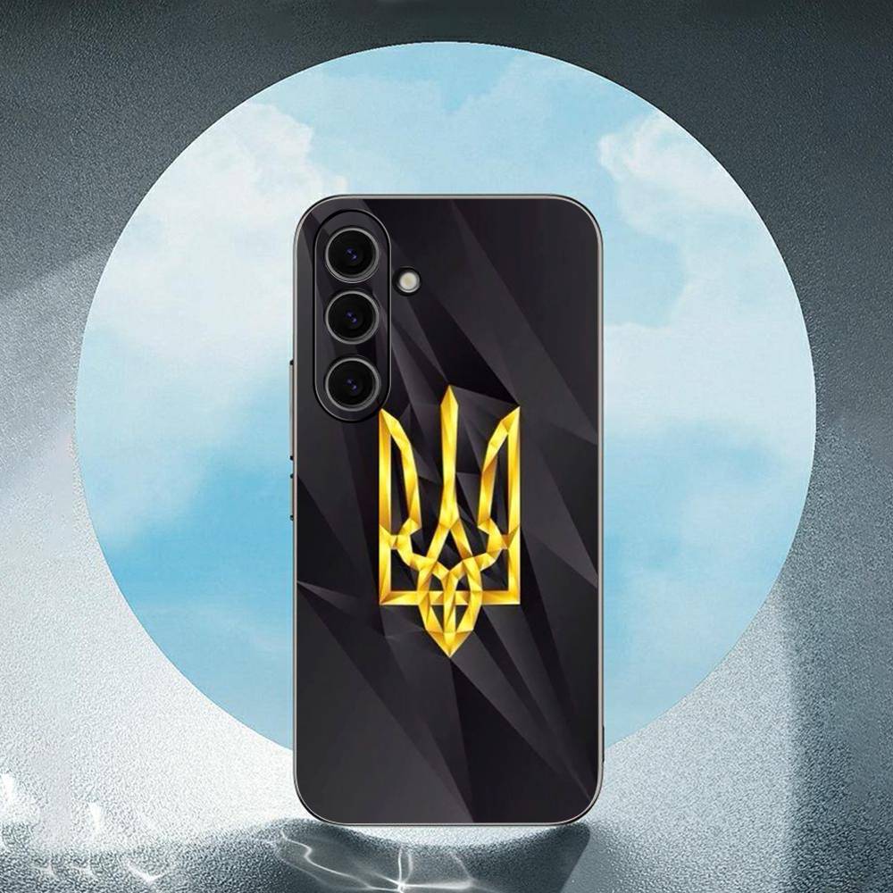 Ukraine Flag For Samsung Galaxy S25 S24 S23 Ultra S22 S21 Plus S20 Black Soft Silicone Protective Case