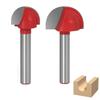 Conjunto de 2 Peças de 2 Fresas de Metal Duro com Ranhura em U, Hastes, Fresas de Topo com Nariz Redondo, Ranhura em U