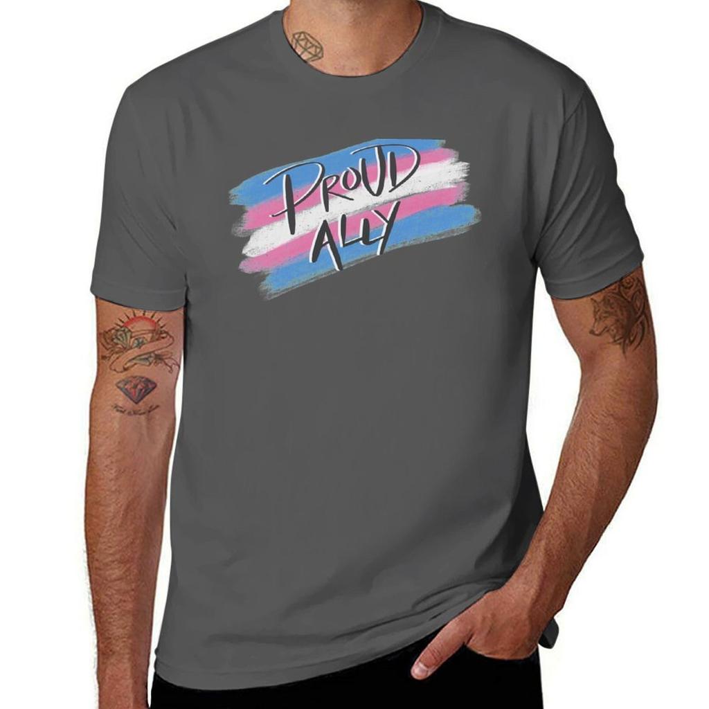 Proud Trans Ally Tshirt Street Style Casual Tee Shirt