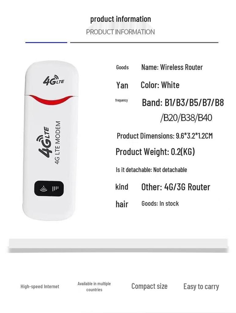 150Mbps 4G USB Car-Mounted Portable WiFi Dongle - Asia Version