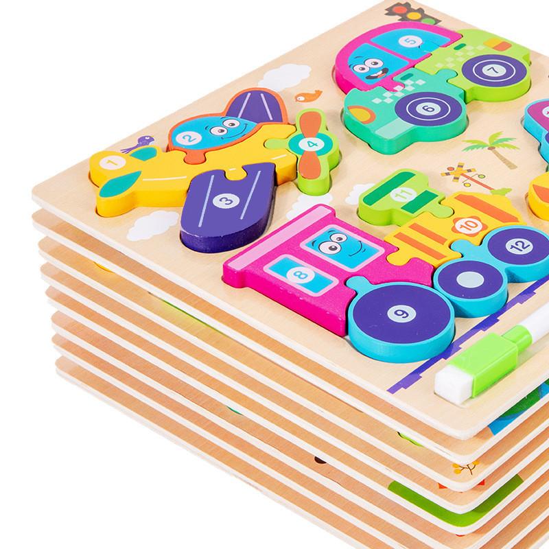 Wooden Childrens 3d Puzzle Board With Educational Benefits For Early Learning Play