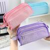 Simple Pen Storage Bag Multi-layer Student Stationary Boxes Grid Pencil Case  Study Supplies